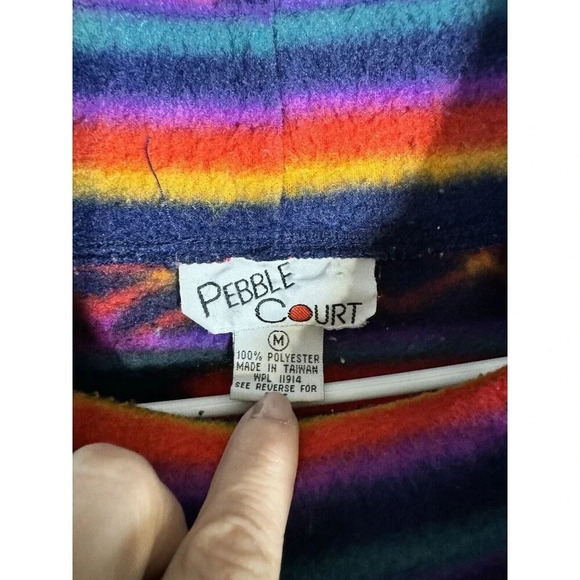 Vtg Aztec Sweatshirt  Pebble Court Pullover Colorful  Granny M - Picture 3 of 7